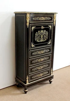 Pamono Napoleon III Blackened Wood Secretaire, 19th Century> Secretaires