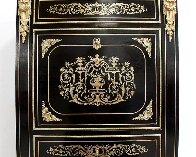 Pamono Napoleon III Blackened Wood Secretaire, 19th Century> Secretaires