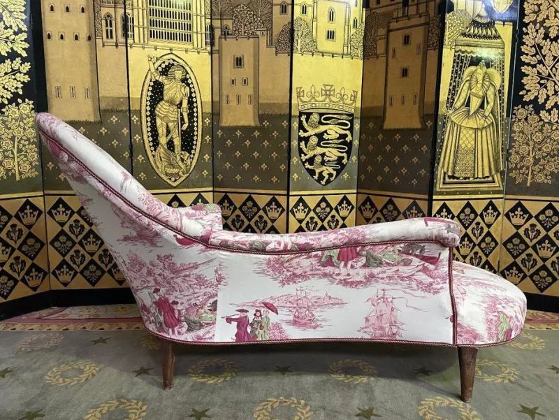 Online Pamono Napoleon III Chaise Lounge in Toile De Jouy