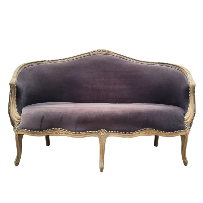 Sale Pamono Napoleon III Corbeille Sofa in Grey Oak, France, 1990s