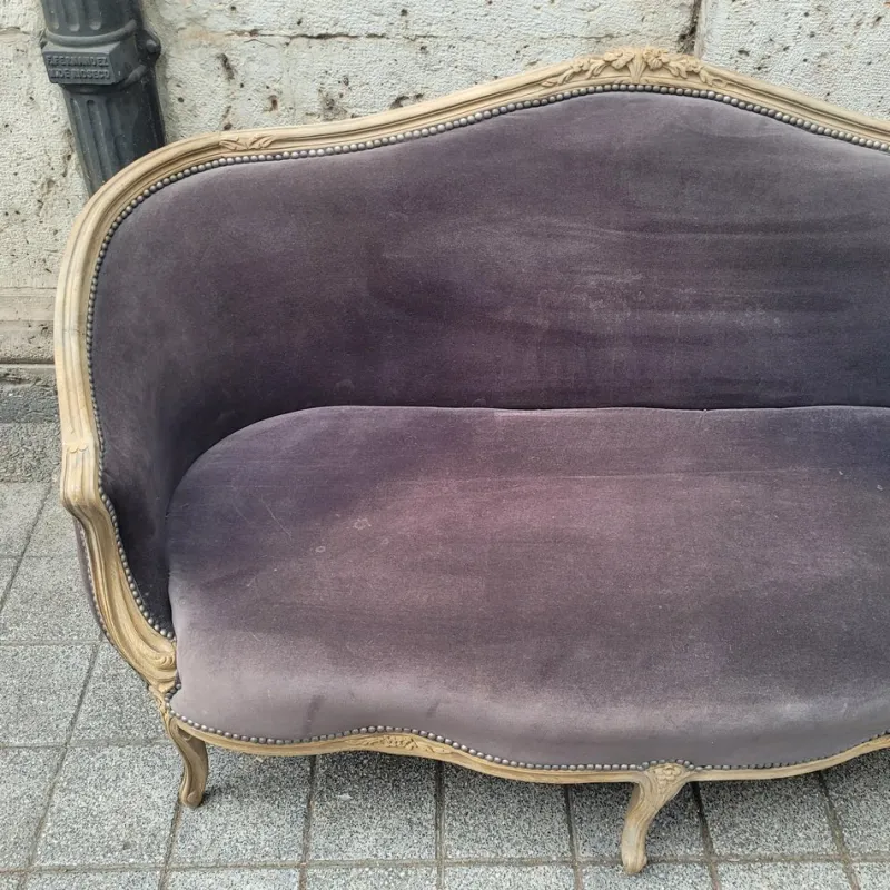 Sale Pamono Napoleon III Corbeille Sofa in Grey Oak, France, 1990s
