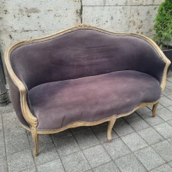 Sale Pamono Napoleon III Corbeille Sofa in Grey Oak, France, 1990s
