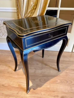Pamono Napoleon III Ebony Worktable / Vanity Table from Diehl, Paris, 19th Century><noscript><img width=