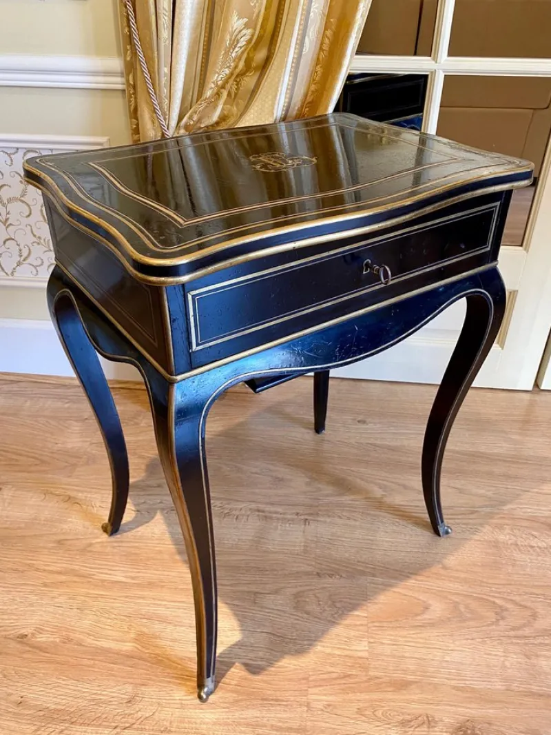 Pamono Napoleon III Ebony Worktable / Vanity Table from Diehl, Paris, 19th Century> Worktables & Workbenches