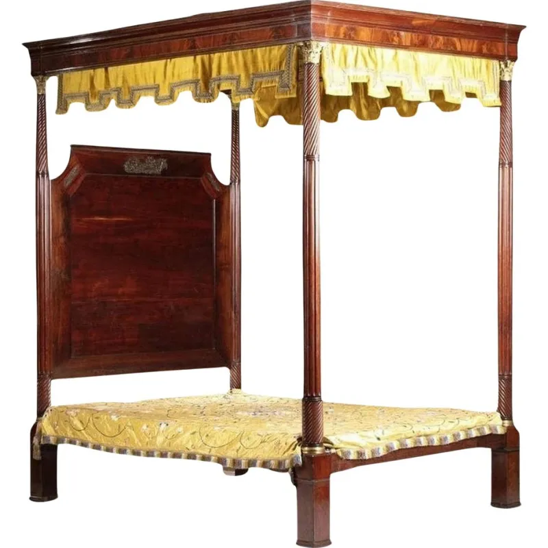 Clearance Pamono Napoleon III Empire Canopy Bed, 19th Century