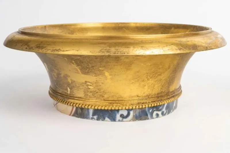 Pamono Napoleon III Gilt Bronze Vase Tops, 19th Century, Set of 2> Planters And Jardiniere