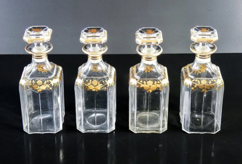 Pamono Napoleon III Liquor Cellar in Baccarat Glass, Set of 20> Bottles, Carafes & Jugs
