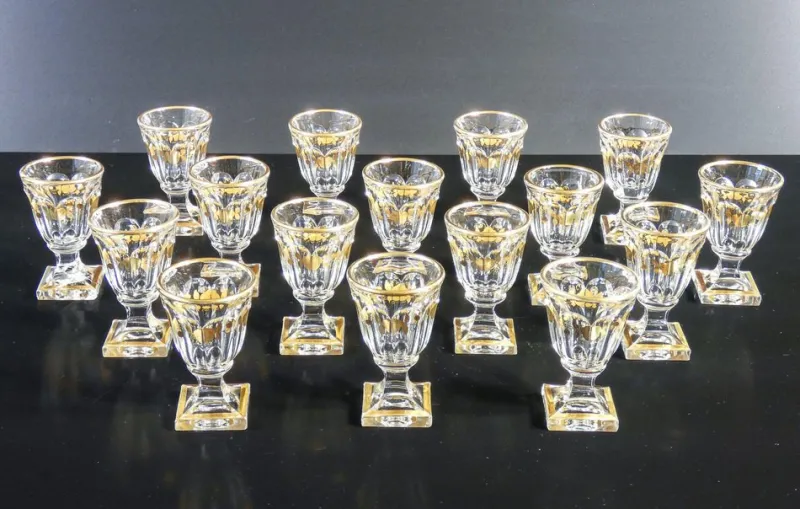 Pamono Napoleon III Liquor Cellar in Baccarat Glass, Set of 20> Bottles, Carafes & Jugs