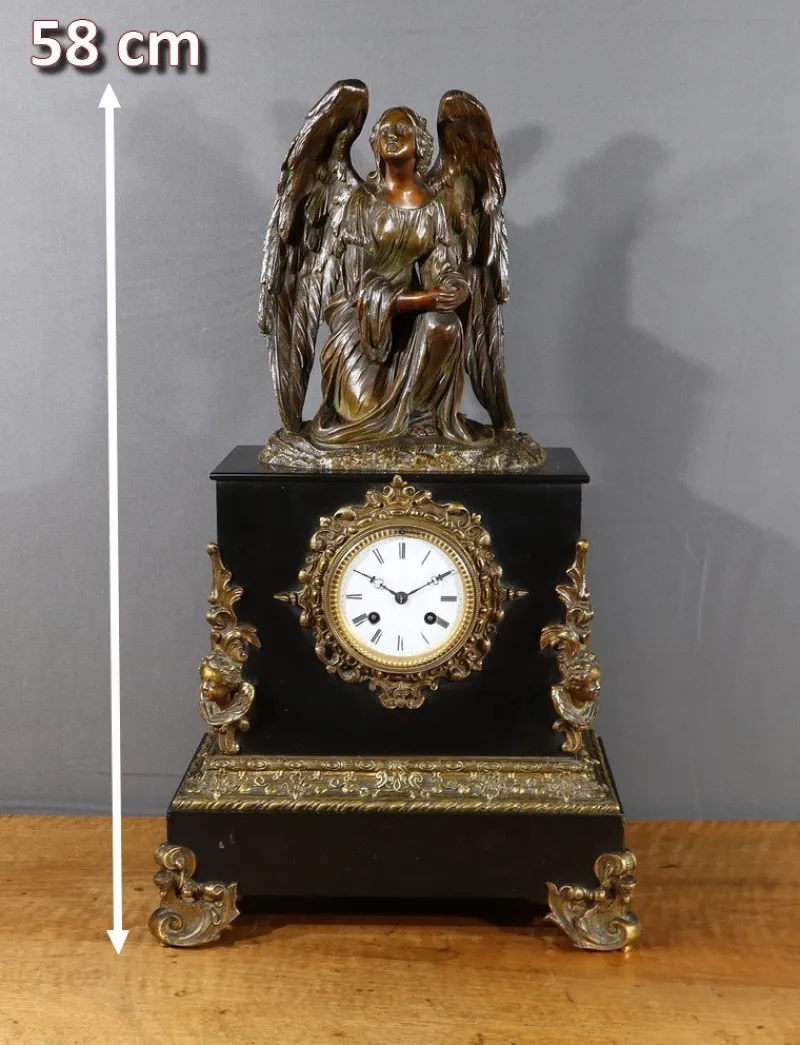 Pamono Napoleon III Marble and Bronze Clock> Clocks