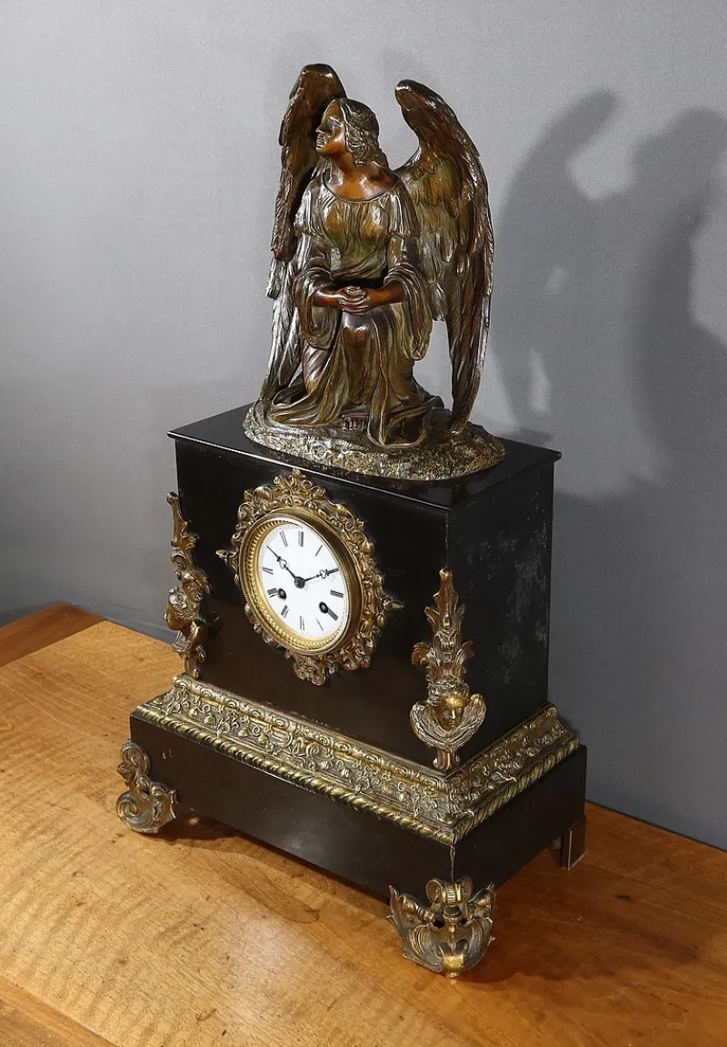 Pamono Napoleon III Marble and Bronze Clock> Clocks