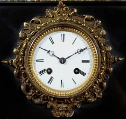 Pamono Napoleon III Marble and Bronze Clock><noscript><img width=