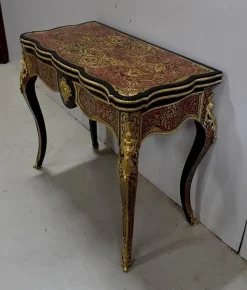 Discount Pamono Napoleon III Marquetry Boulle Game Table, 19th Century