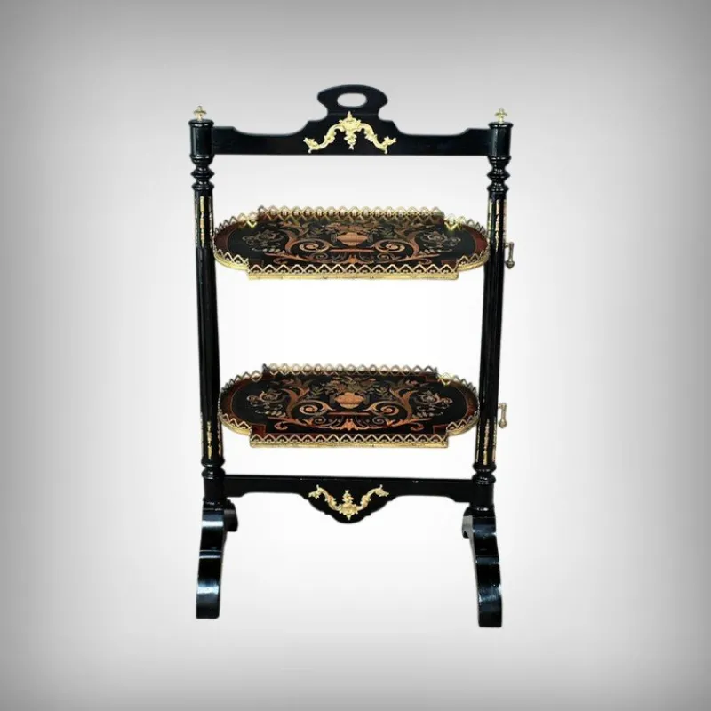 Sale Pamono Napoleon III Marquetry Serving Trolley, 19th Century