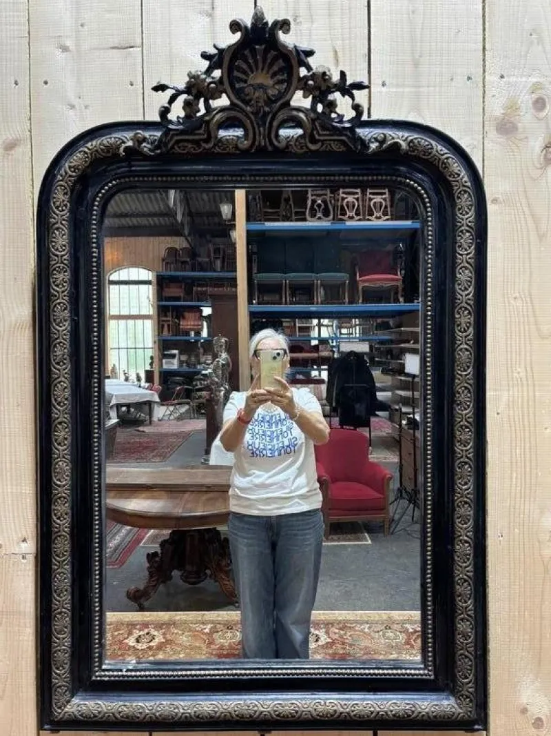 Outlet Pamono Napoleon III Mirror with Pediment