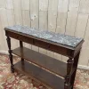 Clearance Pamono Napoleon III Oak Console Table with Grey Veined Marble