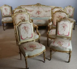 Pamono Napoleon III Salon, Set of 9> Living Room Sets