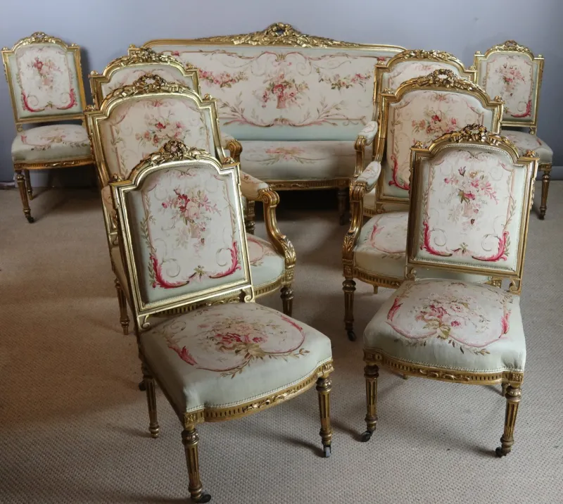 Pamono Napoleon III Salon, Set of 9> Living Room Sets