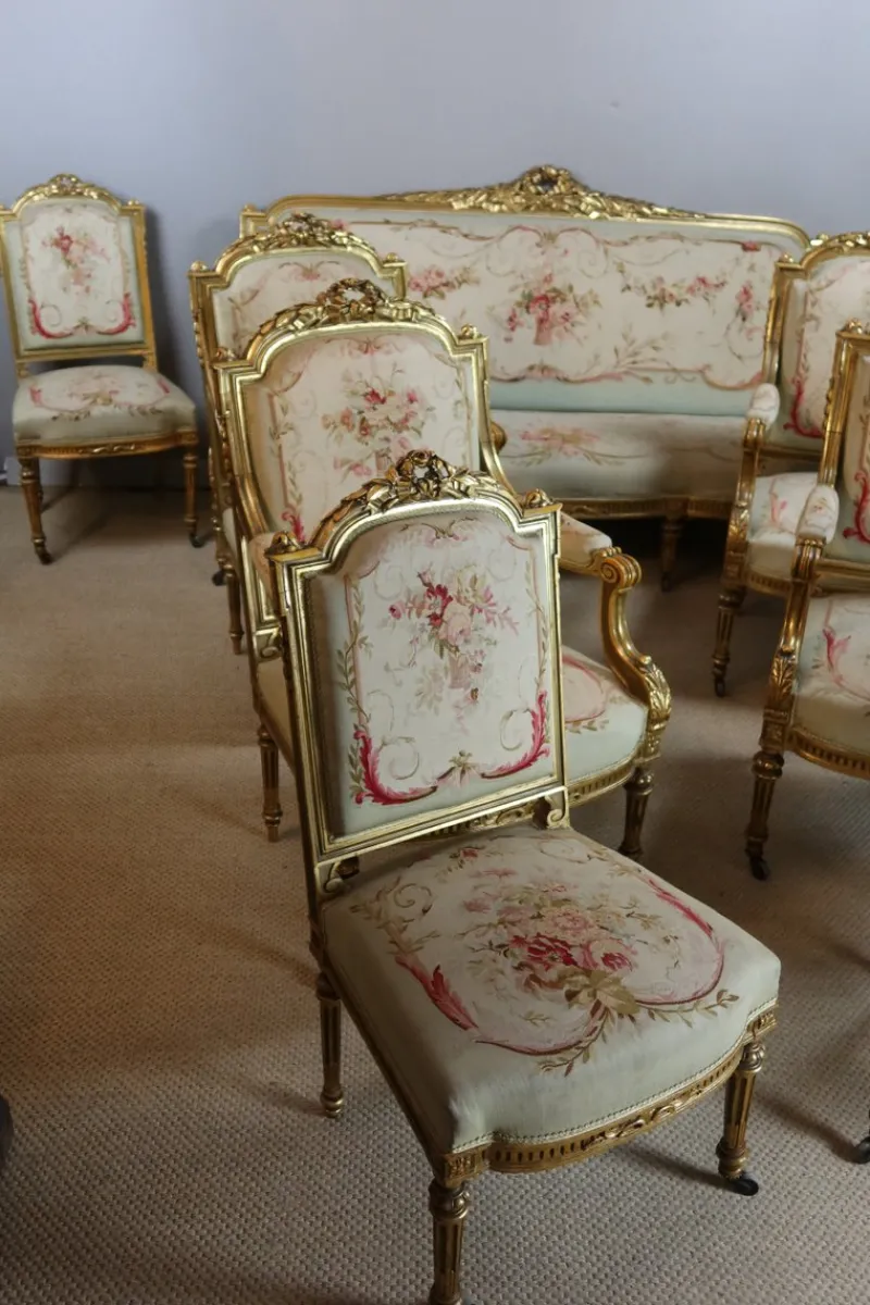 Pamono Napoleon III Salon, Set of 9> Living Room Sets