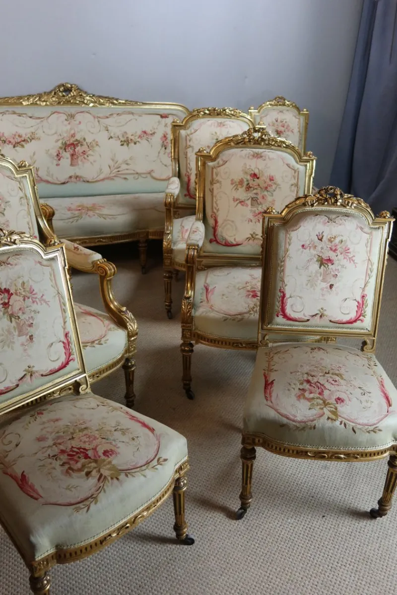 Pamono Napoleon III Salon, Set of 9> Living Room Sets