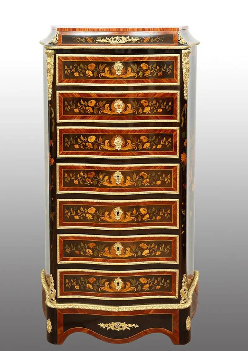 Sale Pamono Napoleon III Secretaire in Exotic Fine Woods with Gilt Bronze Applications, France, 19th Century