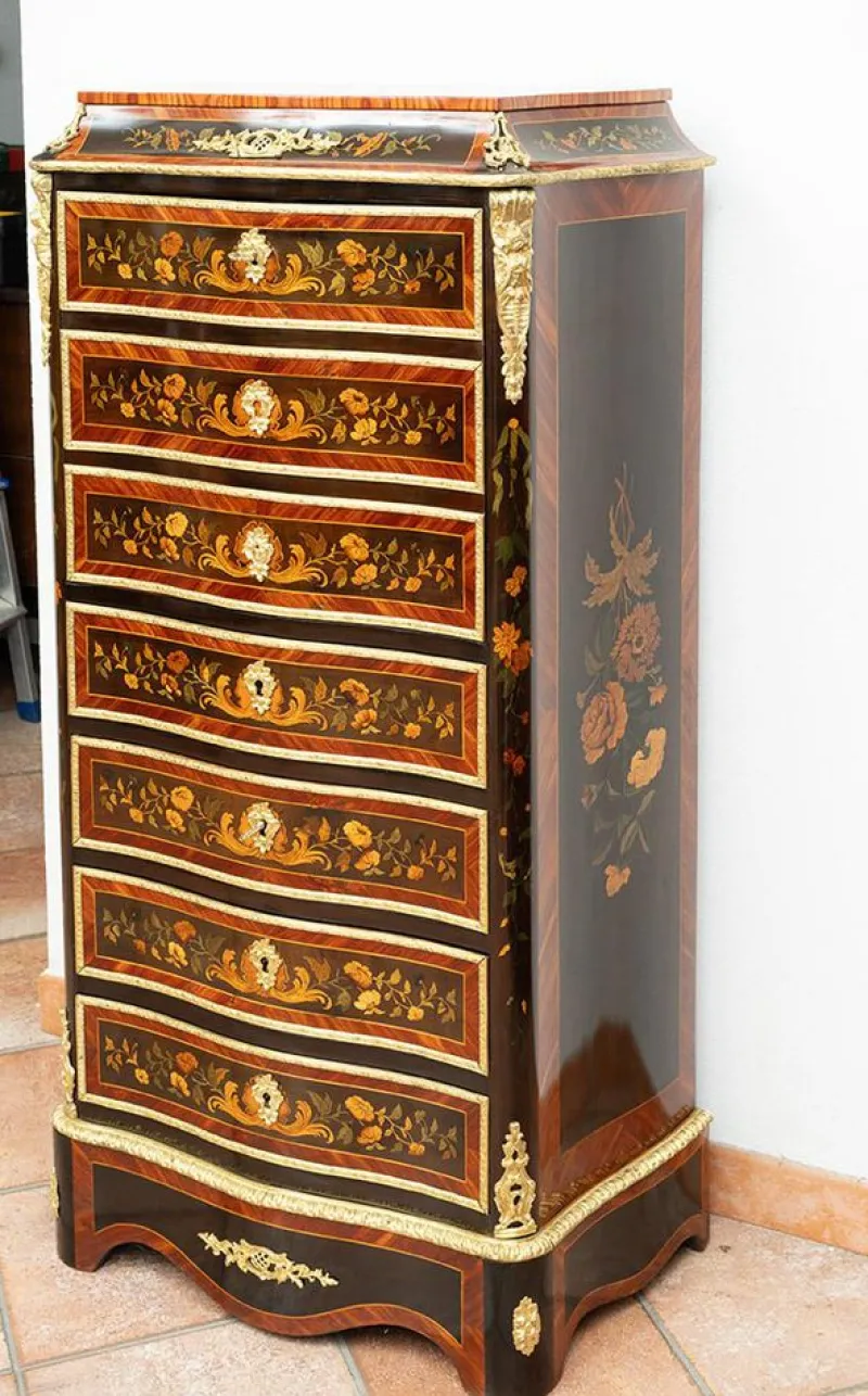 Sale Pamono Napoleon III Secretaire in Exotic Fine Woods with Gilt Bronze Applications, France, 19th Century