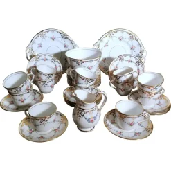 Clearance Pamono Napoleon III Style Porcelain Coffee Service Set, Set of 28