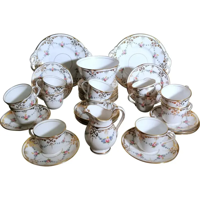 Clearance Pamono Napoleon III Style Porcelain Coffee Service Set, Set of 28