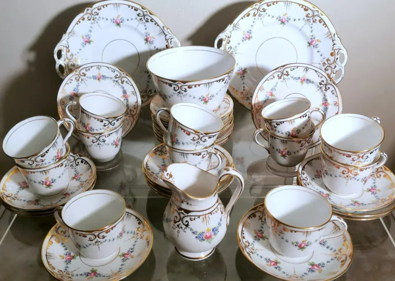 Clearance Pamono Napoleon III Style Porcelain Coffee Service Set, Set of 28