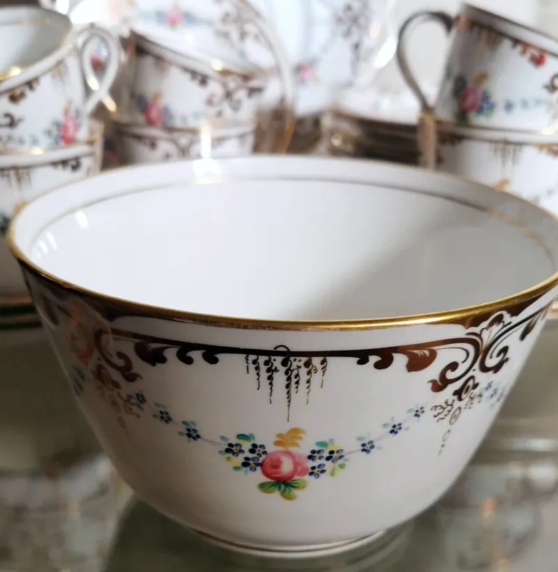 Clearance Pamono Napoleon III Style Porcelain Coffee Service Set, Set of 28