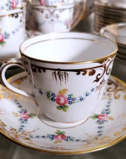 Clearance Pamono Napoleon III Style Porcelain Coffee Service Set, Set of 28