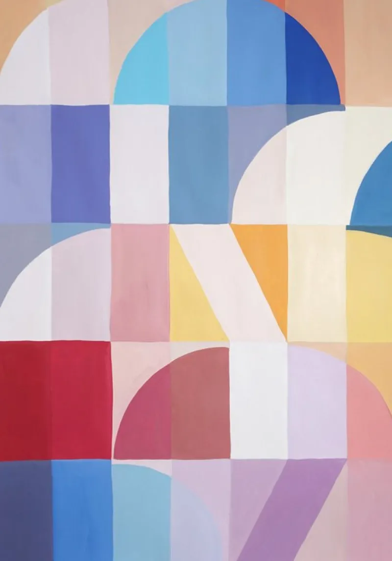 Online Pamono Natalia Roman, Colorful Shoots and Ladders Triptych, 2025, Acrylic on Watercolor Paper