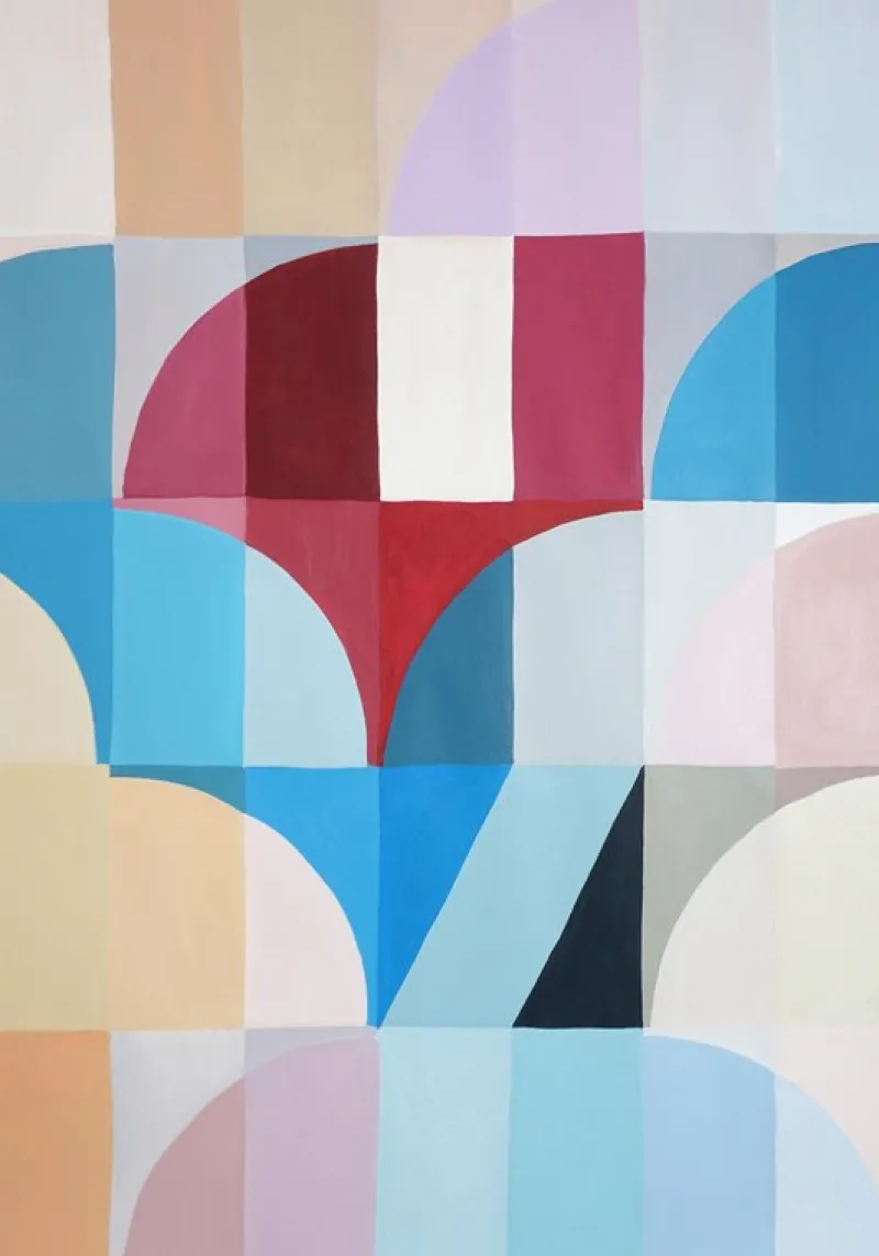 Online Pamono Natalia Roman, Colorful Shoots and Ladders Triptych, 2025, Acrylic on Watercolor Paper