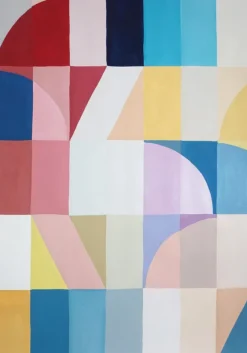 Online Pamono Natalia Roman, Colorful Shoots and Ladders Triptych, 2025, Acrylic on Watercolor Paper
