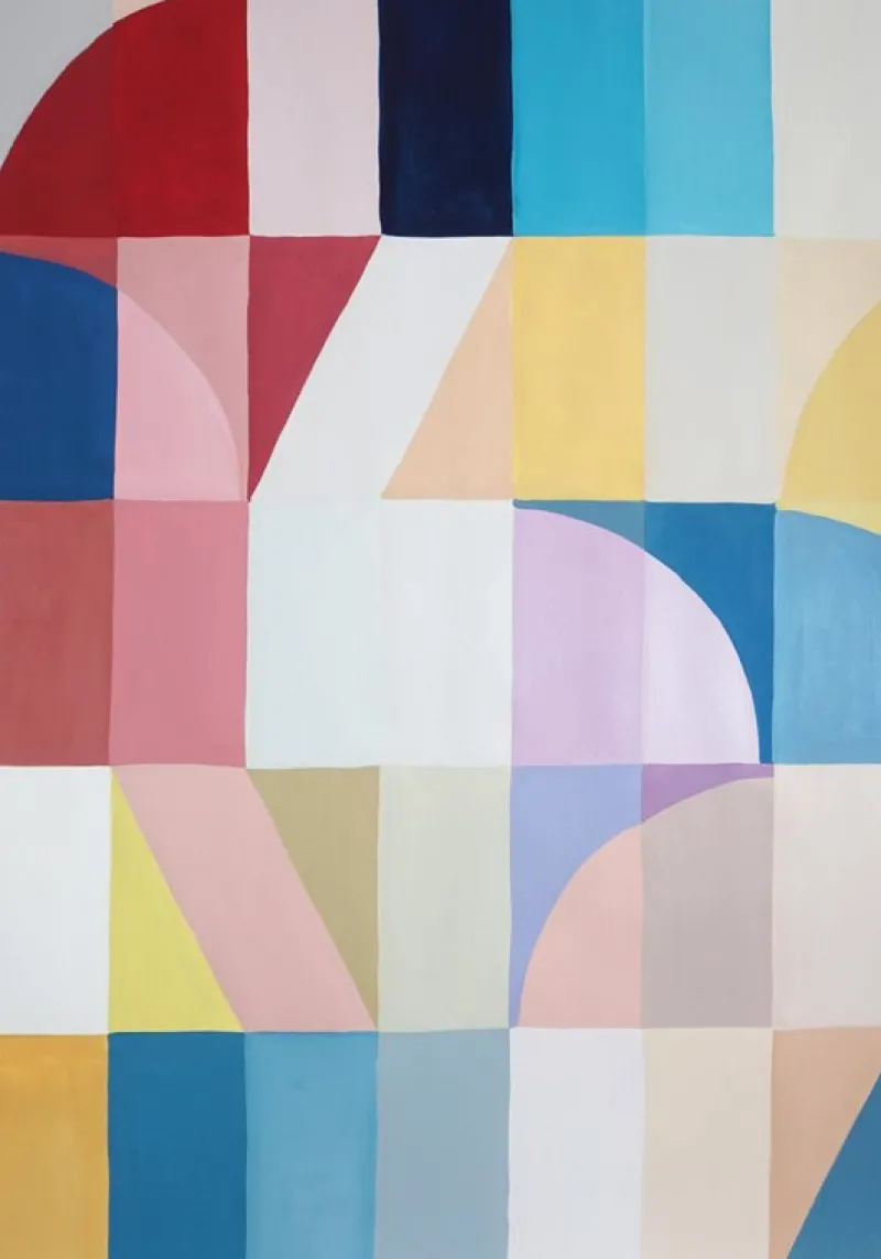 Online Pamono Natalia Roman, Colorful Shoots and Ladders Triptych, 2025, Acrylic on Watercolor Paper