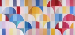 New Pamono Natalia Roman, Primary Arcs and Curves, 2025, Acrylic on Watercolor Paper