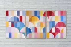 New Pamono Natalia Roman, Primary Arcs and Curves, 2025, Acrylic on Watercolor Paper