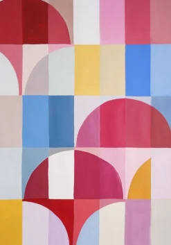 New Pamono Natalia Roman, Primary Arcs and Curves, 2025, Acrylic on Watercolor Paper