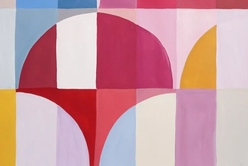 New Pamono Natalia Roman, Primary Arcs and Curves, 2025, Acrylic on Watercolor Paper