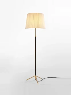 Pamono Natural and Brass Pie de Salón G1 Floor Lamp by Jaume Sans> Floor Lamps