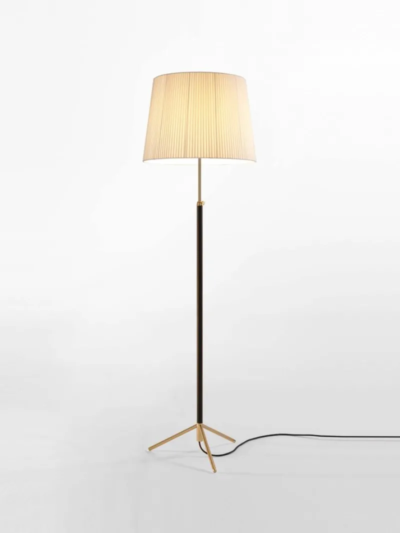 Pamono Natural and Brass Pie de Salón G1 Floor Lamp by Jaume Sans> Floor Lamps