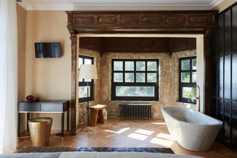 Pamono Natural and Brass Pie de Salón G1 Floor Lamp by Jaume Sans> Floor Lamps