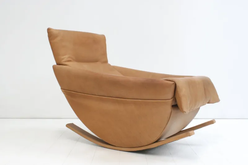 Online Pamono Natural Leather Rocking Chair from de Sede, Switzerland, 1970s