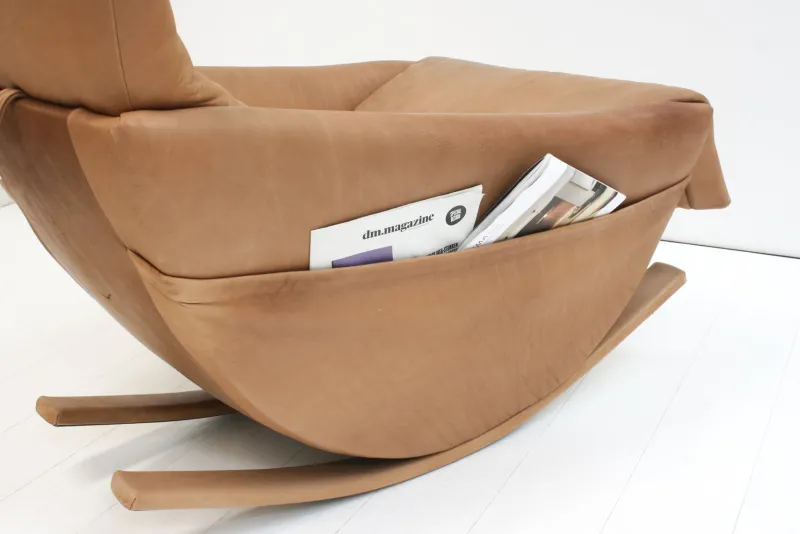 Online Pamono Natural Leather Rocking Chair from de Sede, Switzerland, 1970s
