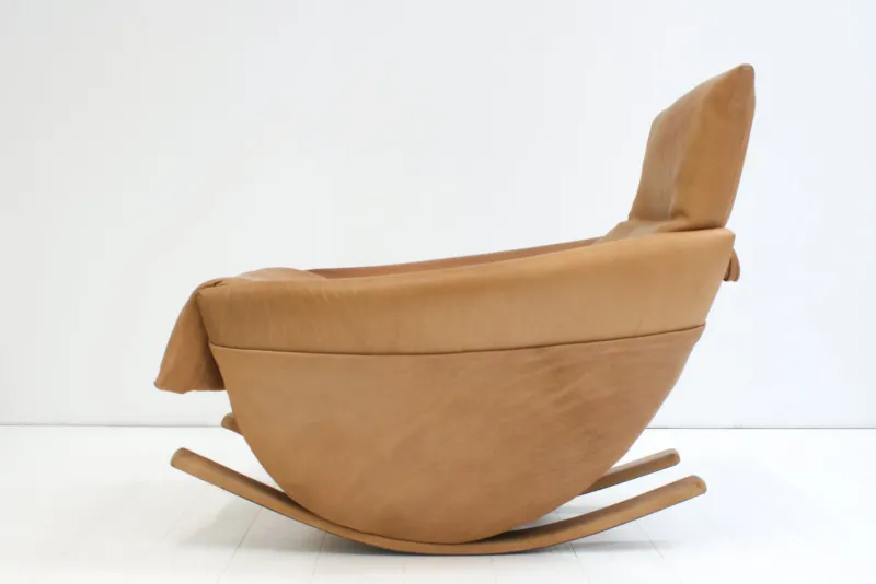 Online Pamono Natural Leather Rocking Chair from de Sede, Switzerland, 1970s
