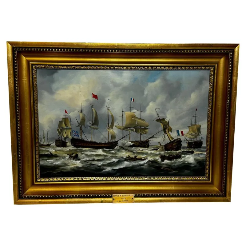 Clearance Pamono Naval Battle, Quiberon Bay, 1759, Oil Painting