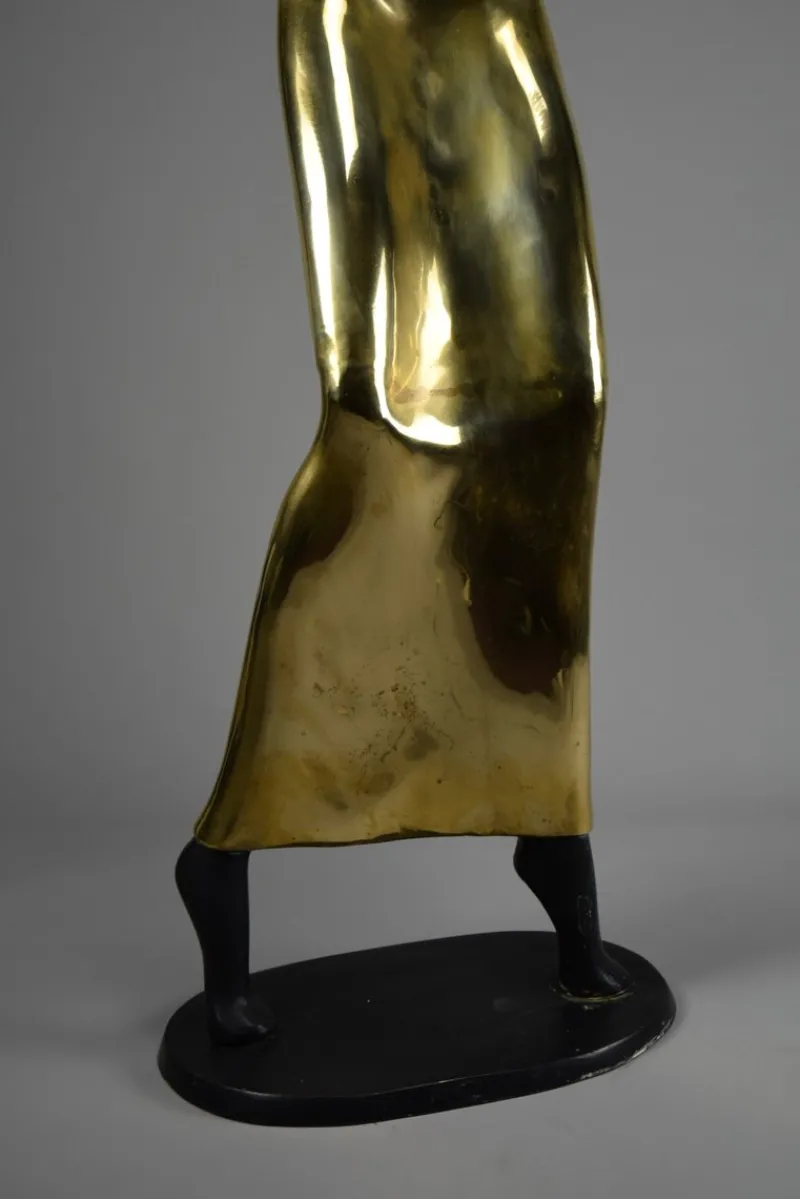 Pamono Ndebele Artist, Mid Century Modern Female Sculpture, 1970s, Brass & Copper> Mid-Century