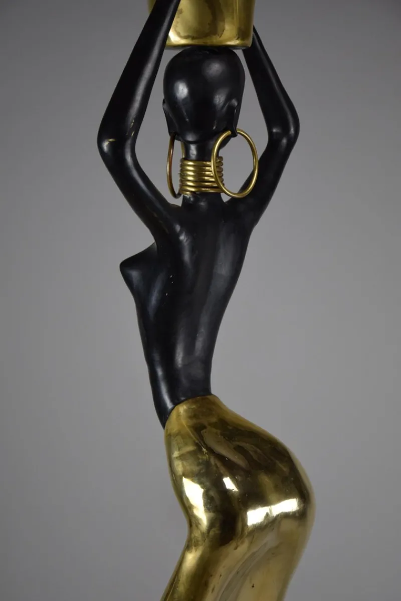 Pamono Ndebele Artist, Mid Century Modern Female Sculpture, 1970s, Brass & Copper> Mid-Century