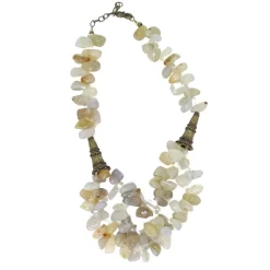 Pamono Necklace in Quartz and Aged Bronze, 1990s> Necklaces