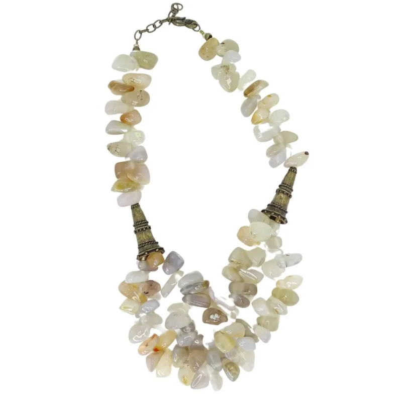 Pamono Necklace in Quartz and Aged Bronze, 1990s> Necklaces