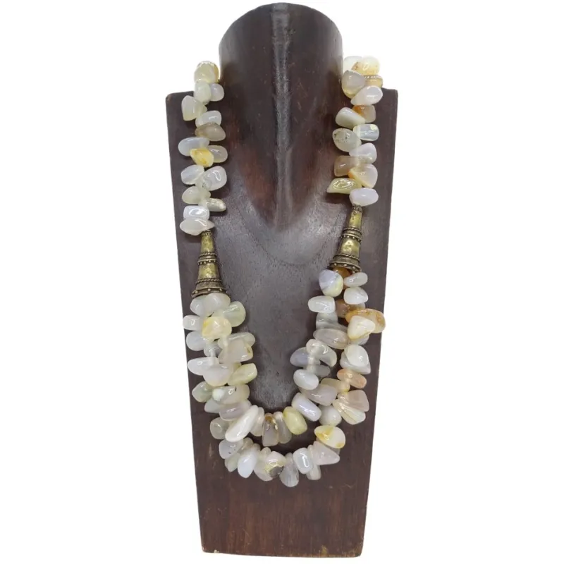 Pamono Necklace in Quartz and Aged Bronze, 1990s> Necklaces